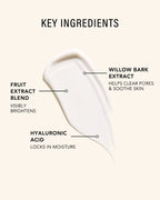 Key ingredients infographic for AHA-BHA with a product swatch.